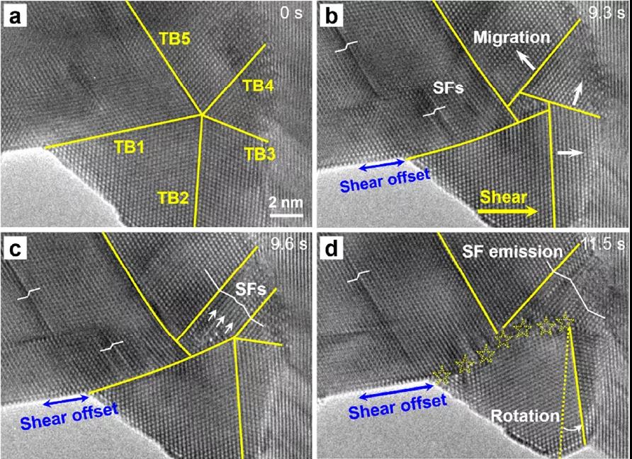浙江大学使用原位电镜技术揭示五重孪晶的内在变形机制(图2)